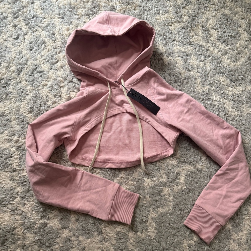 Vanquish Women's Pink Cropped Hoodie